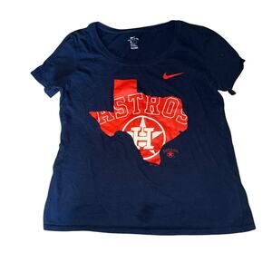 The Nike Tee Astros MLB Texans State Logo T-Shirt Small Navy Orange